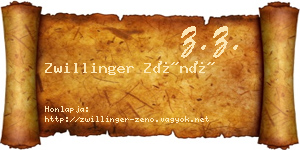 Zwillinger Zénó névjegykártya